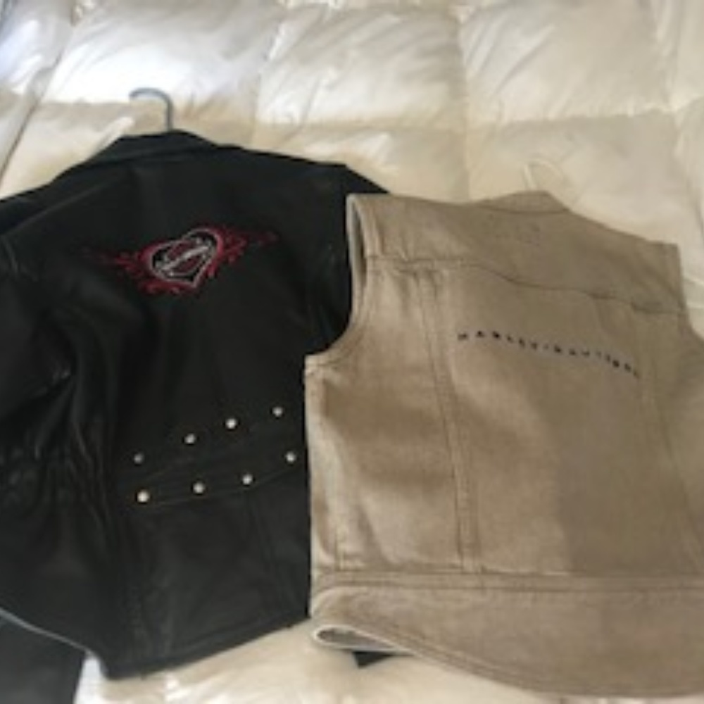 Harley Davidson Vest and moto Leather Jacket